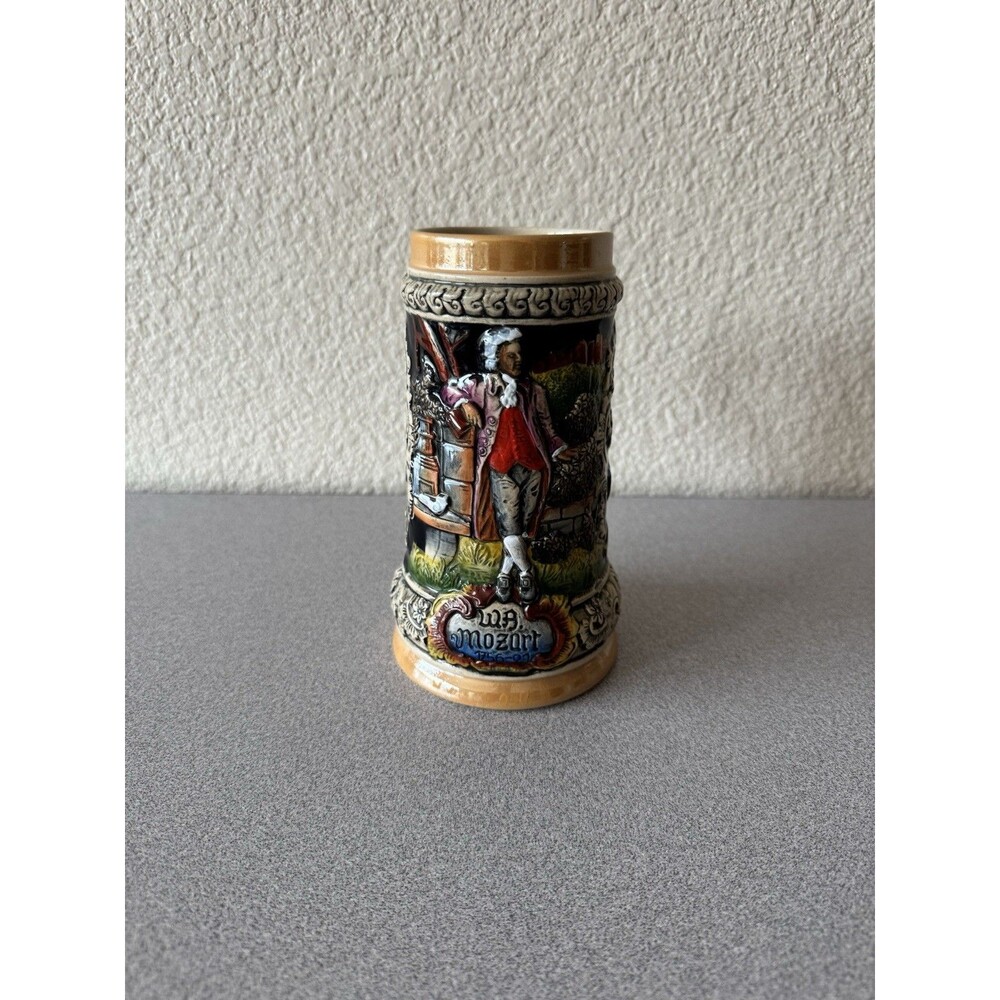 Vintage Zoller & Born W.A. Mozart German Beer Stein Ltd Edition - No Pewter Lid